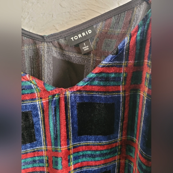 Torrid Plaid Velvet Swing Cami - Picture 2 of 3